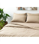 English Home Classy Twill Pamuklu 4 Mevsim 200 x 220 cm Çarşaflı Desenli Çift Kişilik Nevresim Takımı Bej