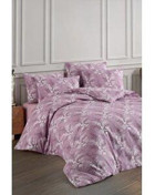 Çeyiz Diyarı Diego Pamuklu 4 Mevsim 200 x 220 cm Çarşaflı Desenli Çift Kişilik Nevresim Takımı Lila