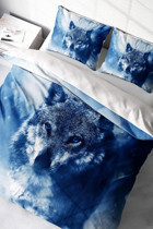 Monohome Lonely Wolf Naturel Pamuklu 4 Mevsim 200 x 220 cm Çarşaflı Desenli Çift Kişilik Nevresim Takımı Çok Renkli