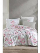 Clasy Pataya V1 Saten 4 Mevsim 200 x 220 cm Çarşaflı Desenli Çift Kişilik Nevresim Takımı Pembe