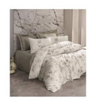 Cotton Box Florid Saten 4 Mevsim 200 x 220 cm Çarşaflı Desenli Çift Kişilik Nevresim Takımı Vizon