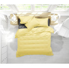 Mulberry Estonia Pamuklu 4 Mevsim 200 x 220 cm Çarşaflı Düz Çift Kişilik Nevresim Takımı Sarı-Siyah