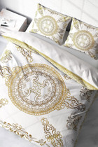Monohome Gold Baraque Pamuklu 4 Mevsim 200 x 220 cm Çarşaflı Desenli Çift Kişilik Nevresim Takımı Altın