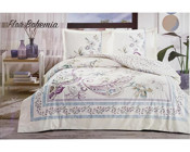 Özdilek Flor Bohemia Pamuklu 4 Mevsim 200 x 220 cm Çarşaflı Desenli Çift Kişilik Nevresim Takımı Çok Renkli
