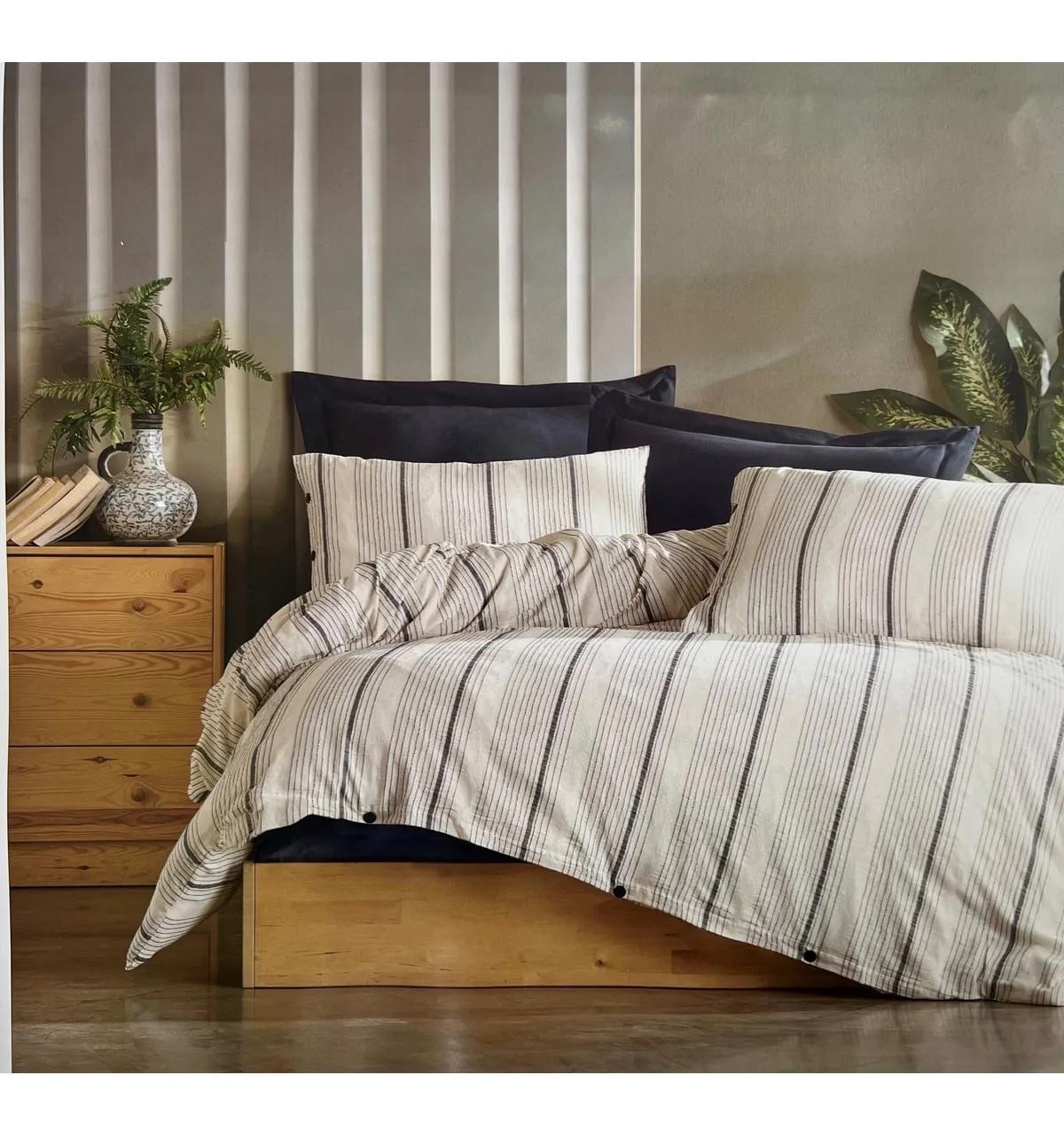 Şaheser Avva Pamuklu 4 Mevsim 200 x 220 cm Çarşaflı Desenli Çift Kişilik Nevresim Takımı Lacivert