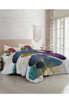 Monohome 3D Özel Tasarım Colorfull Leaves Pamuk Saten 4 Mevsim 200 x 220 cm Çarşaflı Desenli Çift Kişilik Nevresim Takımı Çok Renkli