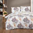 Schafer Azure Pamuklu 4 Mevsim 200 x 220 cm Çarşaflı Çiçekli Çift Kişilik Nevresim Takımı Çok Renkli