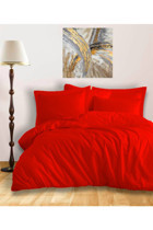 Mulberry Pamuklu 4 Mevsim 200 x 220 cm Çarşaflı Desenli Çift Kişilik Nevresim Takımı Kırmızı