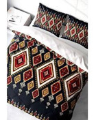 Monohome King Size Ethnic Geometric Pamuklu 4 Mevsim 200 x 220 cm Çarşaflı Desenli Çift Kişilik Nevresim Takımı Çok Renkli