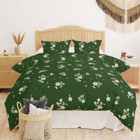 Evidea Soft Como Pamuklu 4 Mevsim 200 x 220 cm Çarşaflı Desenli Çift Kişilik Nevresim Takımı Yeşil