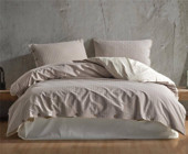 Clasy Butik Native Norma V2 Pamuklu 4 Mevsim 200 x 220 cm Çarşaflı Çizgili Çift Kişilik Nevresim Takımı Gri