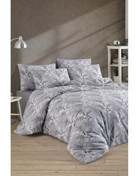 Çeyiz Diyarı Diego Pamuklu 4 Mevsim 200 x 220 cm Çarşaflı Desenli Çift Kişilik Nevresim Takımı Gri