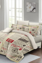 Monohome Advert 3D Saten 4 Mevsim 200 x 220 cm Çarşaflı Desenli Çift Kişilik Nevresim Takımı Çok Renkli