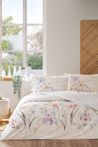 Özdilek Lily Pamuklu 4 Mevsim 200 x 220 cm Çarşaflı Çiçekli Çift Kişilik Nevresim Takımı Çok Renkli