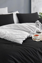 Tabu Home Pamuklu 4 Mevsim 200 x 220 cm Çarşaflı Desenli Çift Kişilik Nevresim Takımı Siyah
