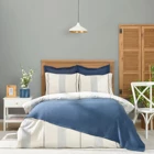 Karaca Home Palermo Pamuklu 4 Mevsim 200 x 220 cm Çarşaflı Çizgili Çift Kişilik Nevresim Takımı Beyaz-Mavi