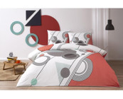Taç Taç Felıx Pamuklu 4 Mevsim 200 x 220 cm Çarşaflı Desenli Çift Kişilik Nevresim Takımı Kırmızı