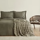 Karaca Home Weena Pamuklu 4 Mevsim 200 x 220 cm Çarşaflı Düz Çift Kişilik Nevresim Takımı Yeşil