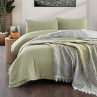 Schafer Nature Müslin 4 Mevsim 200 x 220 cm Çarşaflı Desenli Çift Kişilik Nevresim Takımı Yeşil