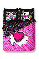 Helen George Girl Power Pamuklu 4 Mevsim 200 x 220 cm Çarşaflı Desenli Çift Kişilik Nevresim Takımı Çok Renkli