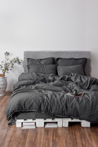 Ecocotton Pamuklu 4 Mevsim 200 x 220 cm Çarşaflı Desenli Çift Kişilik Nevresim Takımı Antrasit