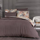 Schafer Premium Comfort Pamuklu 4 Mevsim 200 x 220 cm Çarşaflı Çiçekli Çift Kişilik Nevresim Takımı Mor