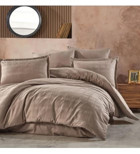 Clasy Marsela V4 Saten 4 Mevsim 200 x 220 cm Çarşaflı Desenli Çift Kişilik Nevresim Takımı Kahve
