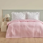 Karaca Home Lidya Pamuklu 4 Mevsim 200 x 220 cm Çarşaflı Çiçekli Çift Kişilik Nevresim Takımı Pudra