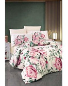 Varol Laura Home Vintage Bambu Saten 4 Mevsim 200 x 220 cm Çarşaflı Desenli Çift Kişilik Nevresim Takımı Çok Renkli