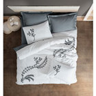 Cotton Box Ranforce 4 Mevsim 200 x 220 cm Çarşaflı Desenli Çift Kişilik Nevresim Takımı Gri