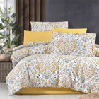 Maxstyle Deluxe Rishi Saten 4 Mevsim 200 x 220 cm Çarşaflı Desenli Çift Kişilik Nevresim Takımı Çok Renkli