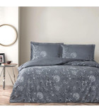 Taç Violetta Pamuk Saten 4 Mevsim 200 x 220 cm Çarşaflı Desenli Çift Kişilik Nevresim Takımı Antrasit