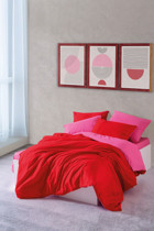 Cozy Popping Pamuklu 4 Mevsim 200 x 220 cm Çarşaflı Düz Çift Kişilik Nevresim Takımı Fuşya