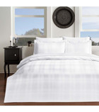 Taç Carly Jakarlı 4 Mevsim 200 x 220 cm Çarşaflı Ekose Çift Kişilik Nevresim Takımı Beyaz