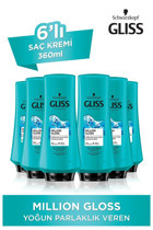 Gliss Million Gloss Lipid Kompleksi - Mikro Yağlar Etki Tüm Saçlar İçin Unisex Saç Kremi 6x360 ml