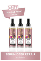 Gliss Serum Deep Repair Hint İnciri - Protein Kompleksi Etki Tüm Saçlar İçin Durulanmayan Kadın Saç Kremi 3x200 ml