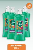 Elidor 7/24 Badem Sütü - Elastin Etki Kıvırcık Saçlar İçin Durulanmayan Kadın Saç Kremi 4x265 ml