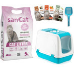 Sancat Pudra Kokulu Topaklanan İnce Taneli Bentonit Kedi Kumu 5 lt