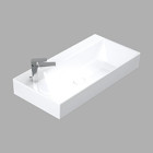 Sanovit Stance Klasik Tekli 65 cm Seramik Tezgah Üstü Dikdörtgen Lavabo Beyaz