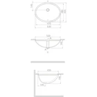 Turkuaz Seramik Hilton Retro Tekli 48 cm Seramik Tezgah Altı Oval Lavabo Krem