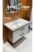 Turkuaz Seramik Frame Klasik Tekli 100 cm Seramik Tezgah Üstü Dikdörtgen Lavabo Beyaz