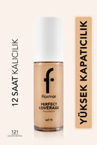 Flormar Perfect Coverage Golden Neutral 121 Güneş Koruyuculu Likit Şişe Fondöten 30 ml