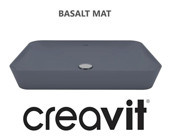 Creavit Ultra UL060 Klasik Tekli 60 cm Seramik Tezgah Üstü Dikdörtgen Lavabo Antrasit