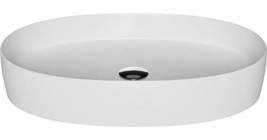 Creavit Loop LP160 Klasik Tekli 60 cm Seramik Tezgah Üstü Oval Lavabo Beyaz