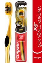Colgate 360 Charcoal Gold Yumuşak Manuel Diş Fırçası Gold