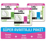 Lady Fit Organik İnce 18'li+20'li+24'lü Hijyenik Ped 3 Adet
