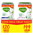 Molped Pure & Soft Organik Antialerjik Orta 30'lu+36'lı Hijyenik Ped 8 Adet