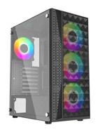 Gamebooster GB-G2616B RGB Mesh 4 Fanlı Siyah Dikey Kullanım ATX Oyuncu Bilgisayar Kasası