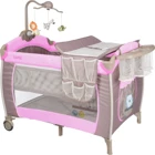 Kanz Hamburg Alüminyum 15 kg Kapasiteli Ayarlanabilir Taşınabilir Katlanabilir Ara Katlı 70x110 cm Sallanan Anne Yanı Park Yatak Pembe