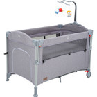 Baby2Go Venedik Alüminyum 25 kg Kapasiteli Ayarlanabilir Taşınabilir Katlanabilir Ara Katlı 70x110 cm Sallanan Anne Yanı Park Yatak Gri